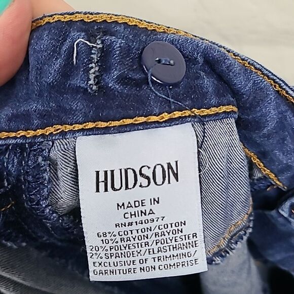 Hudson Girls Skinny Fit Jegging Stretch Distressed Denim Holey Dark Blue Jeans - Picture 7 of 7